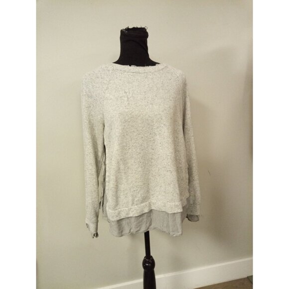 Mystree Women's Faux Layered Look Grey Sweatshirt Size Small - Picture 1 of 6